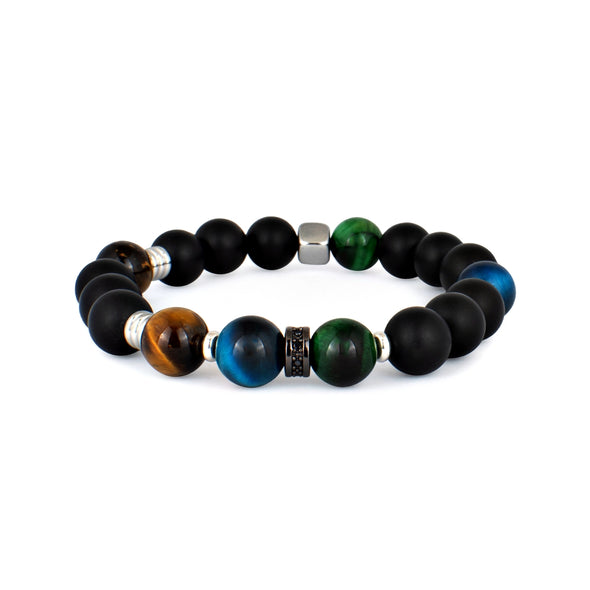 Assorted Tigers Eye Black Agate Bracelet