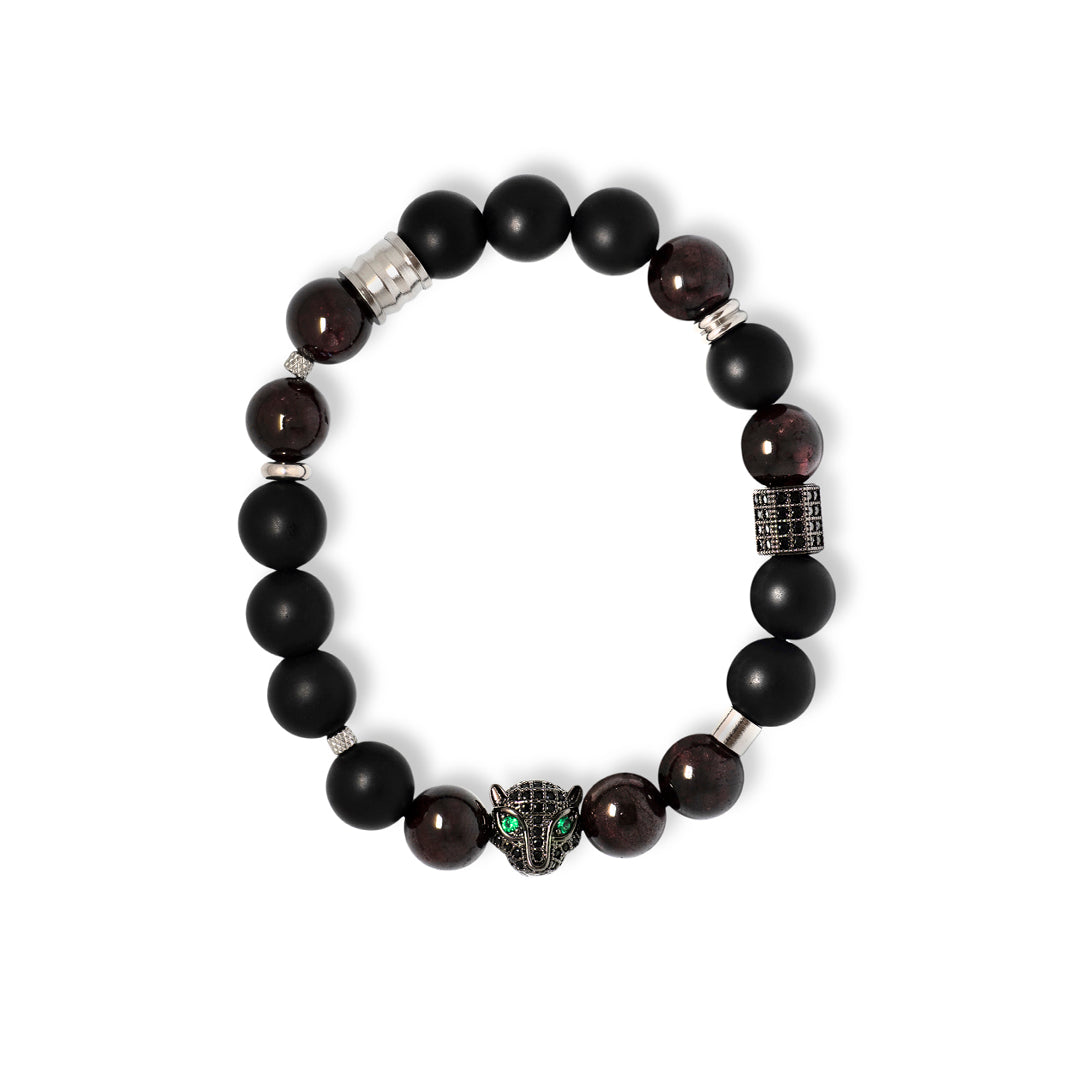 The Black Leopard Garnet Gemstone Bracelet