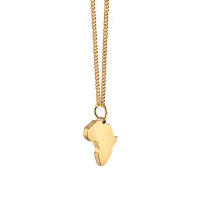 Gold Africa Map Necklace