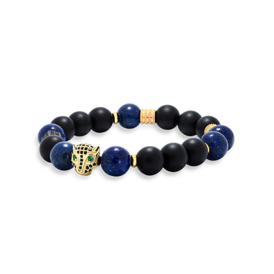 The Gold Leopard Lapis Lazuli Gemstone Bracelet