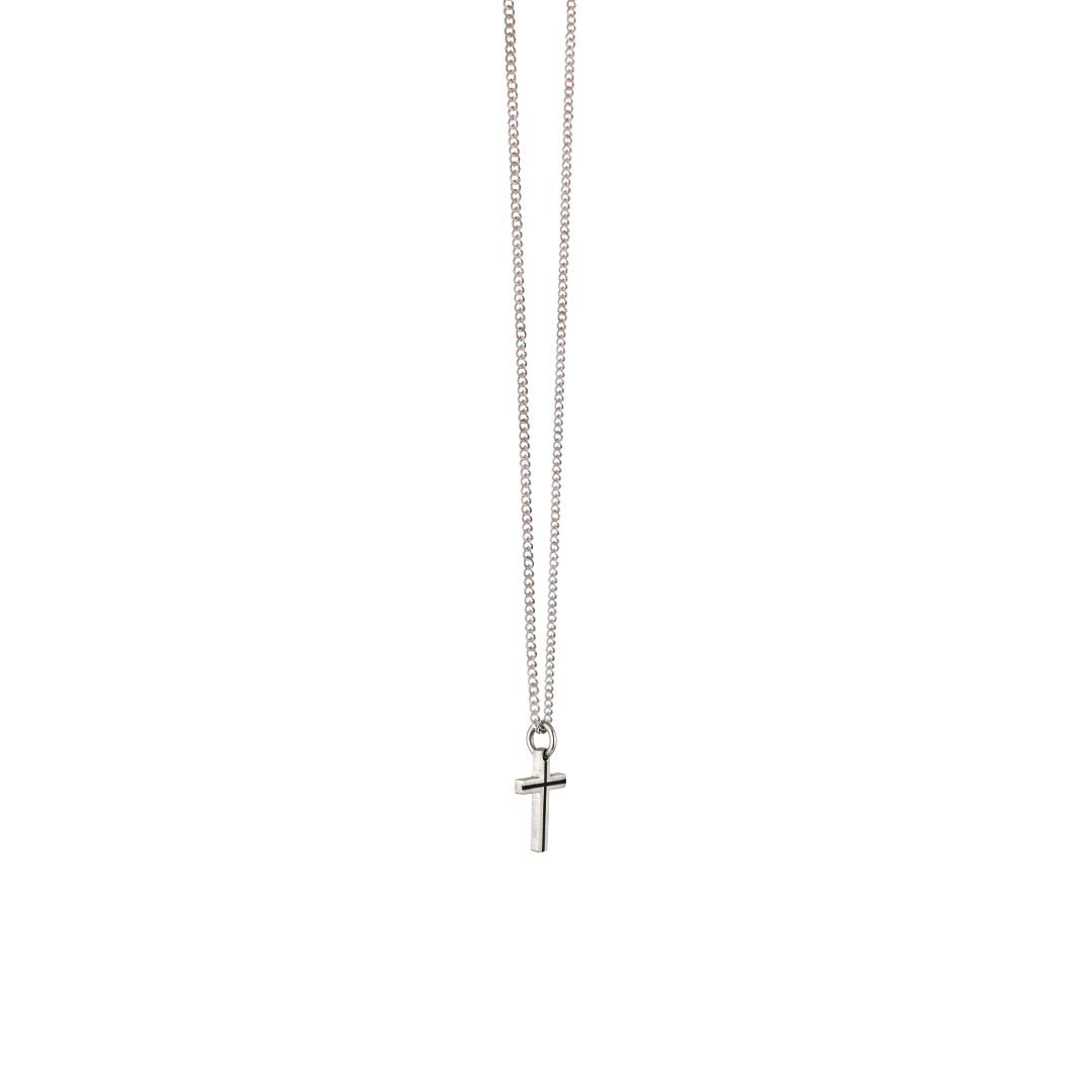 Linear Engraved Cross - Silver Edition Necklace