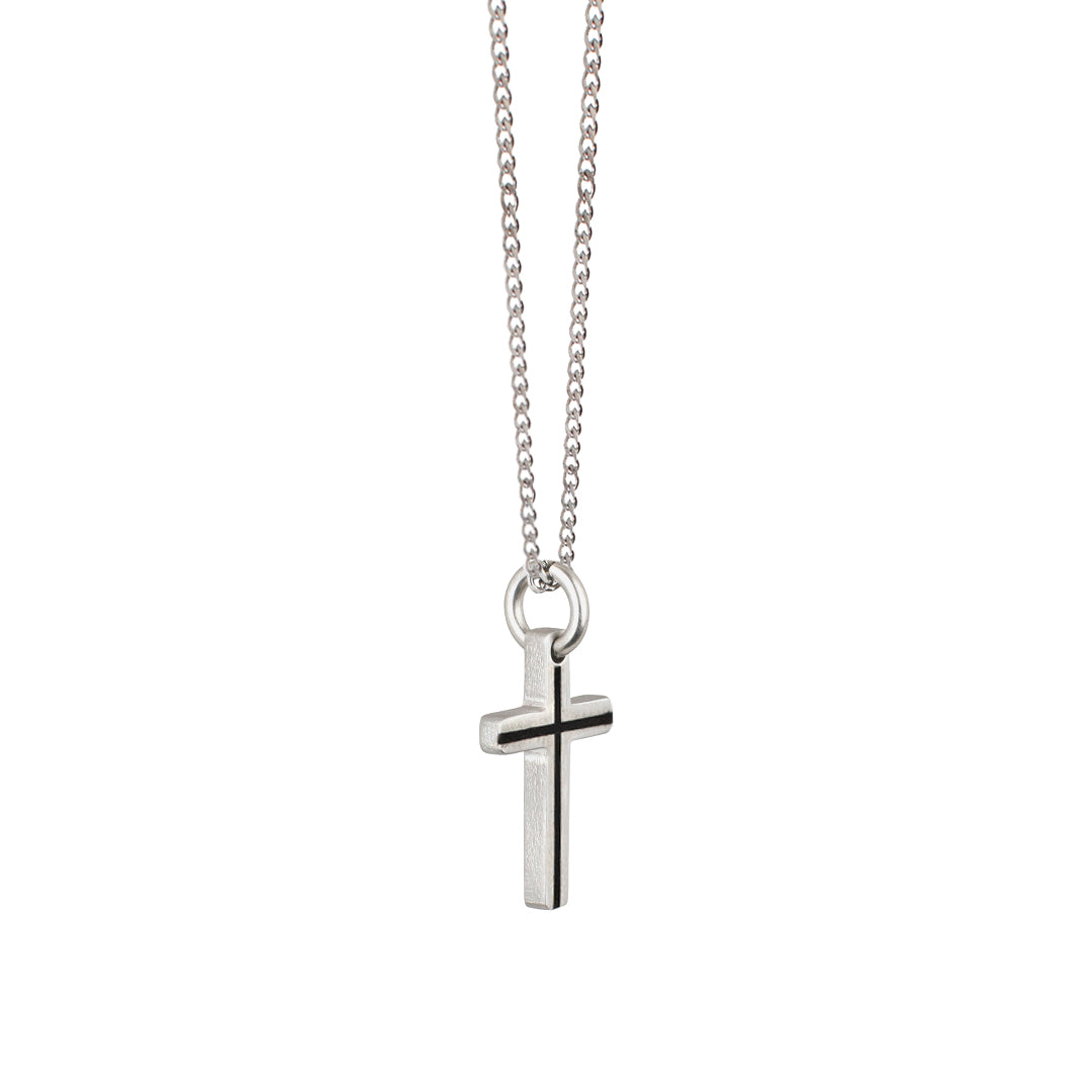 Linear Engraved Cross - Silver Edition Necklace