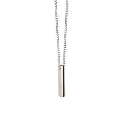 Engraved Bar Brushed Steel Necklace