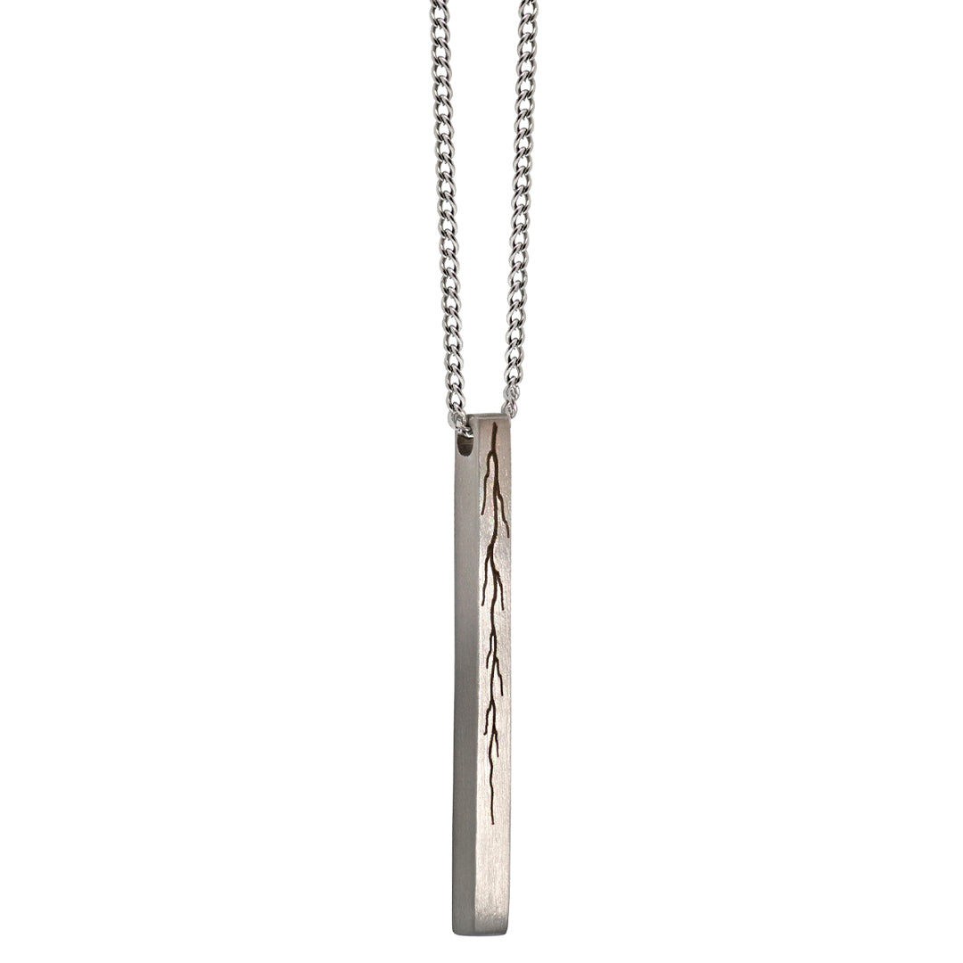 Lightning Strike Long Bar - Silver Edition Necklace