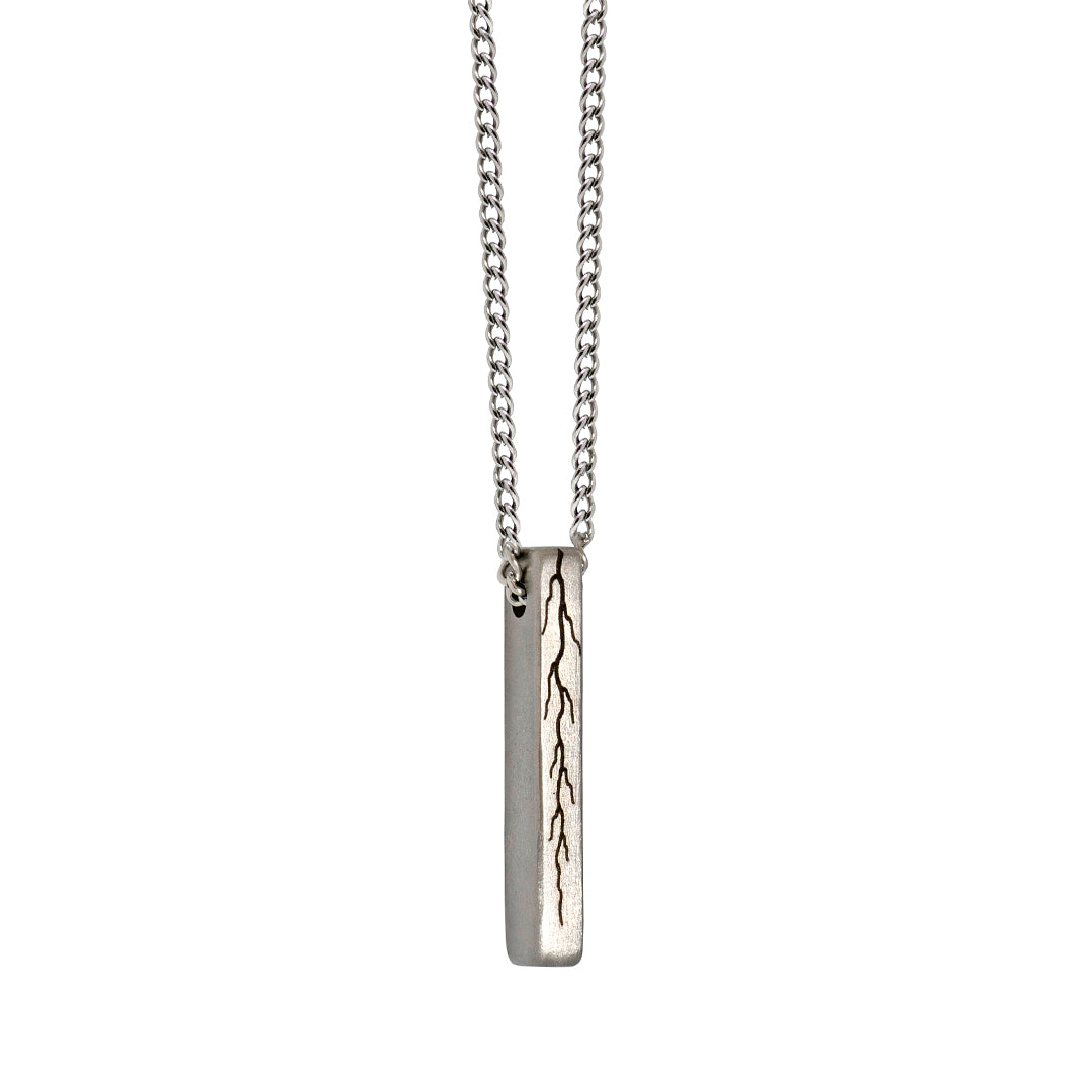 Lightning Strike Short Bar - Silver Edition Necklace