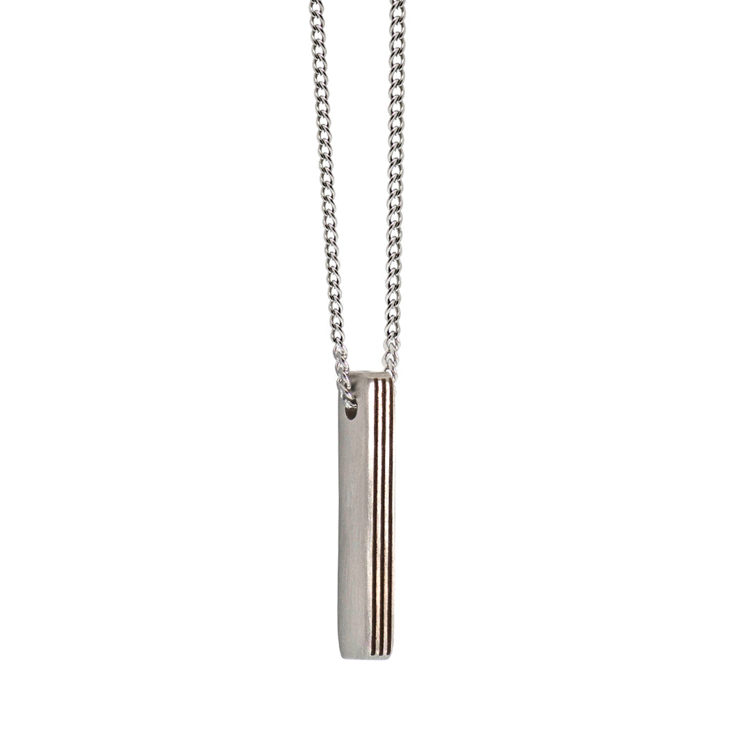 Three Line Short Bar - Silver Edition Necklace