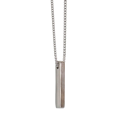 Three Line Short Bar - Silver Edition Necklace