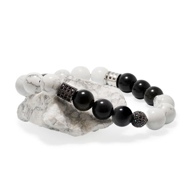 The White Howlite Obsidian Gemstone Bracelet