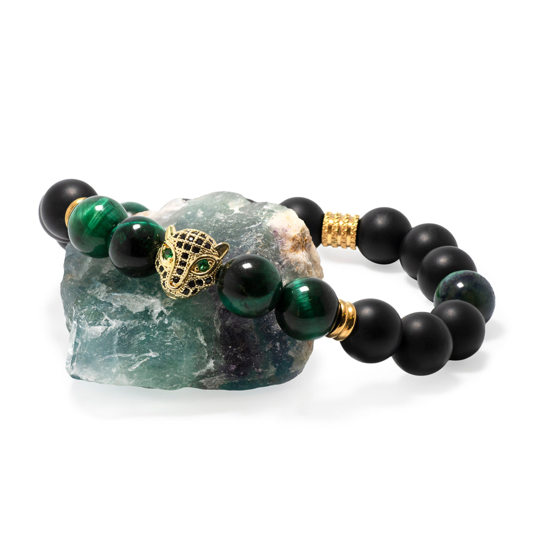 The Gold Leopard - Green Tigers Eye Gemstone Bracelet