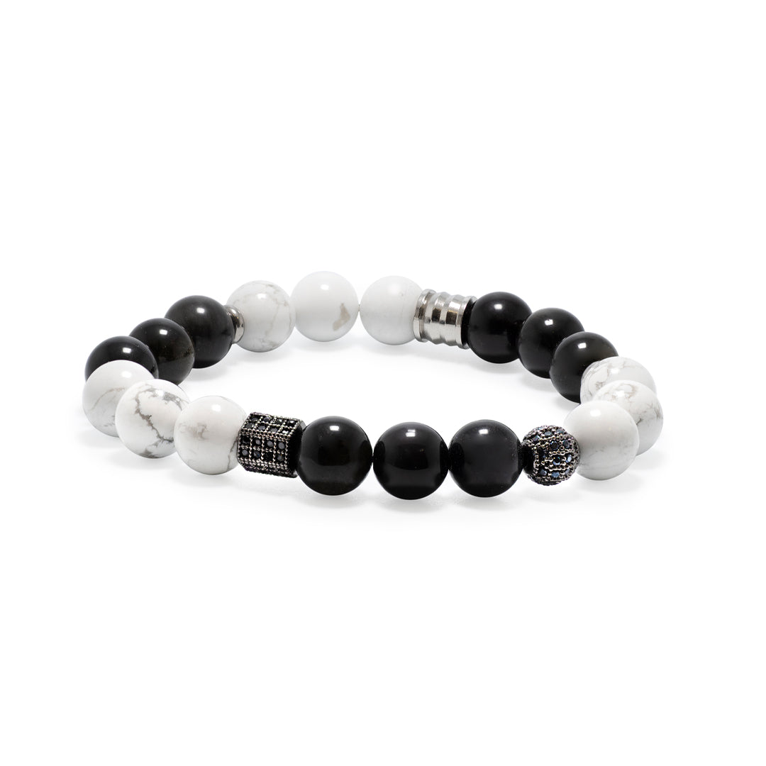 The White Howlite Obsidian Gemstone Bracelet