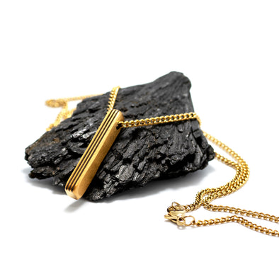 The Three Line Gold Short Bar Necklace