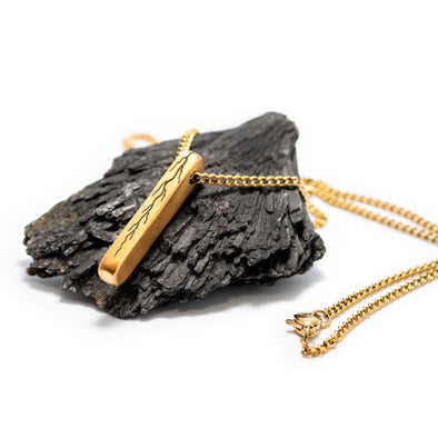 The Lightning Strike Gold Short Bar Necklace