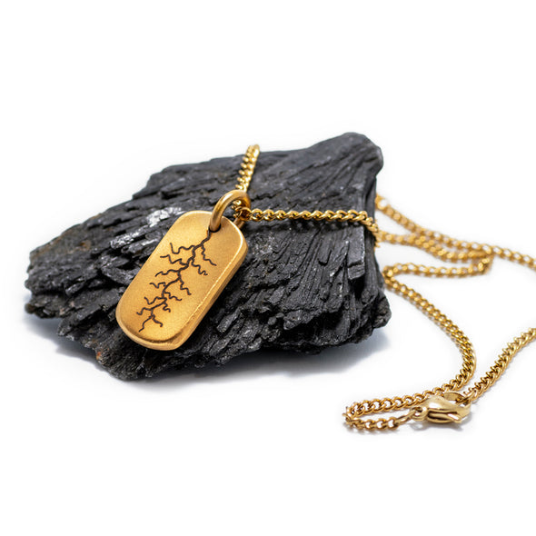 The Lightning Strike Gold Tag Necklace