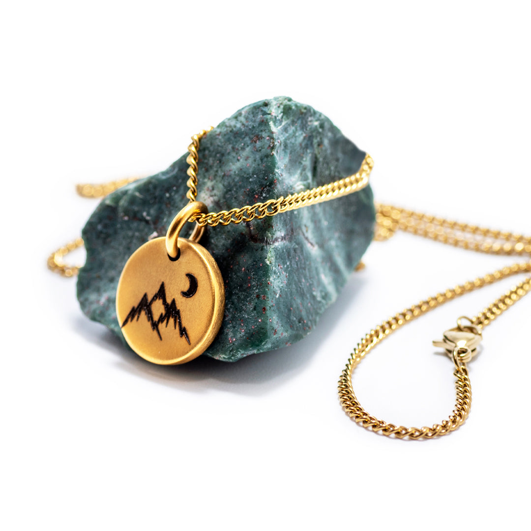 Moonrise Over Mountains - Gold Edition Necklace