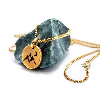 The Mountain Moon Gold Disc Necklace