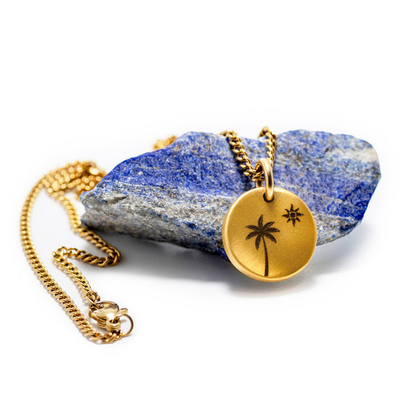 The Palm Sun Gold Disc Necklace