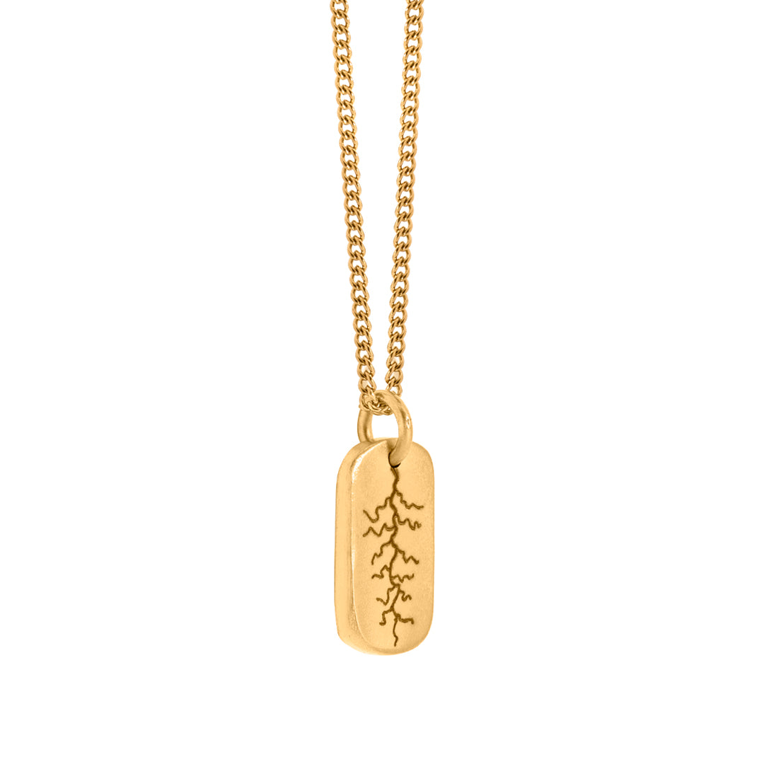 The Lightning Strike Tag - Gold Edition Necklace