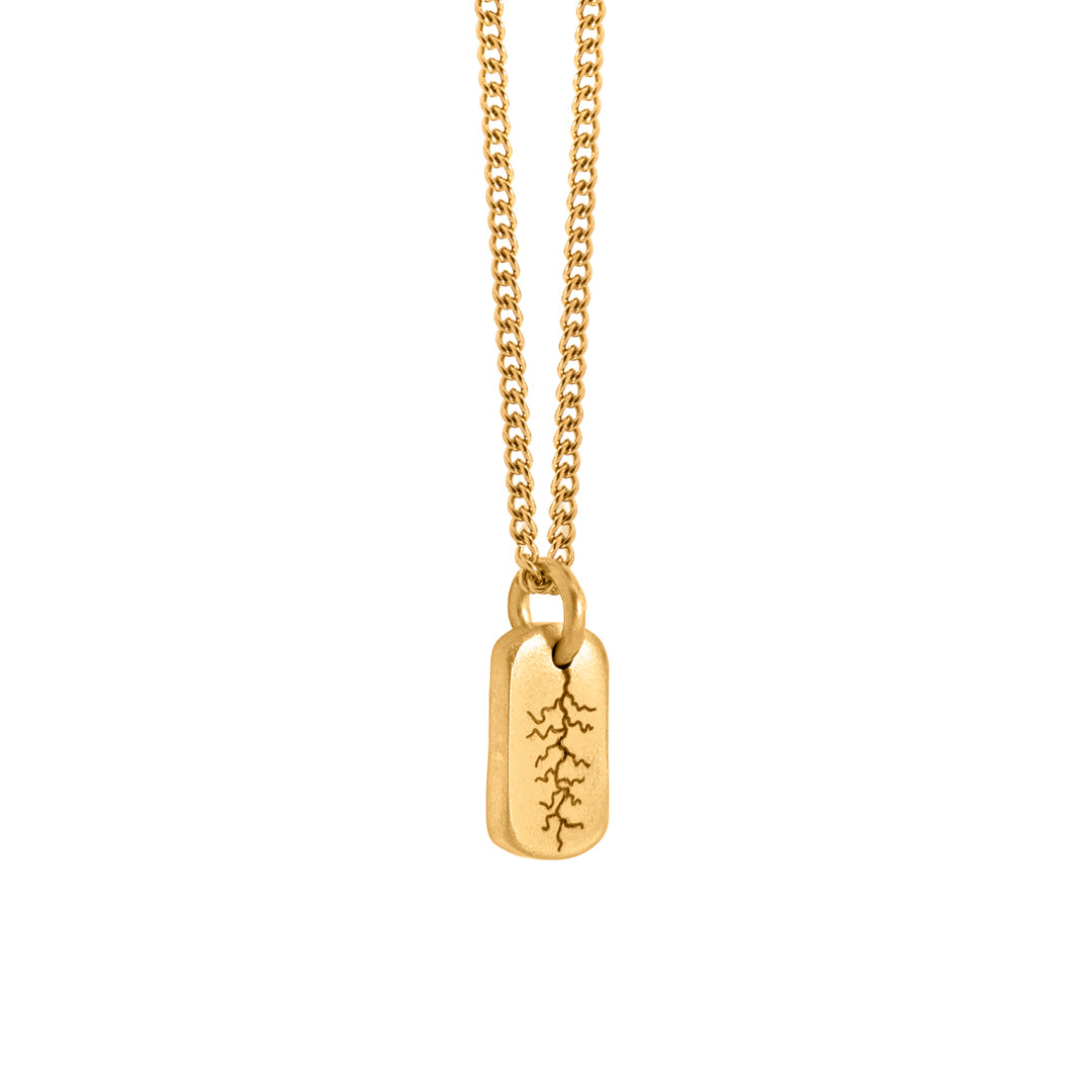 The Lightning Strike Mini Tag - Gold Edition Necklace