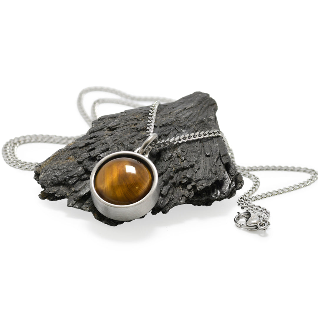 Golden Tigers Eye Cased - Silver Edition Necklace
