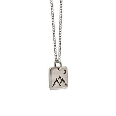 Moonrise over Mountains -  Silver Edition Necklace