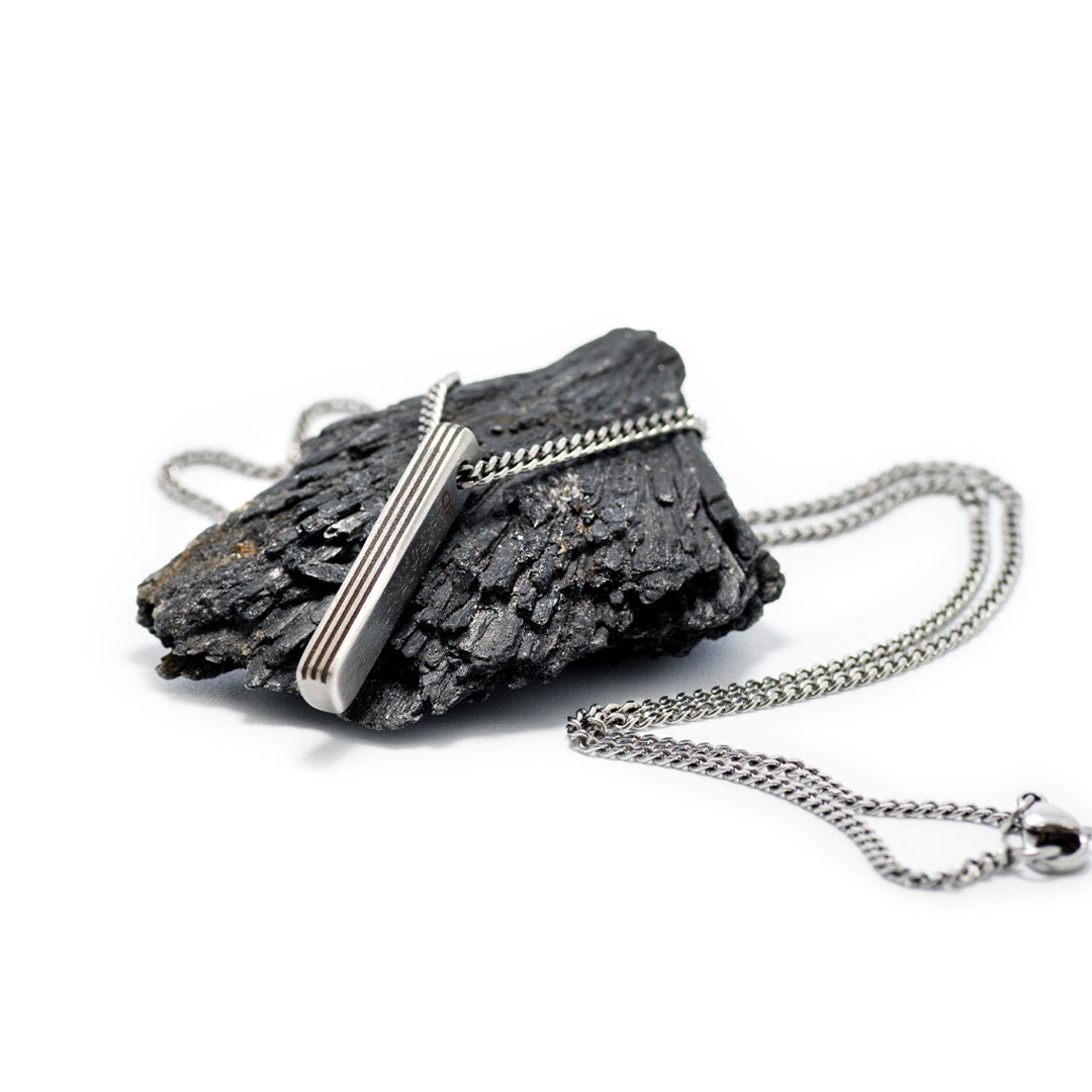 Three Line Short Bar - Silver Edition Necklace