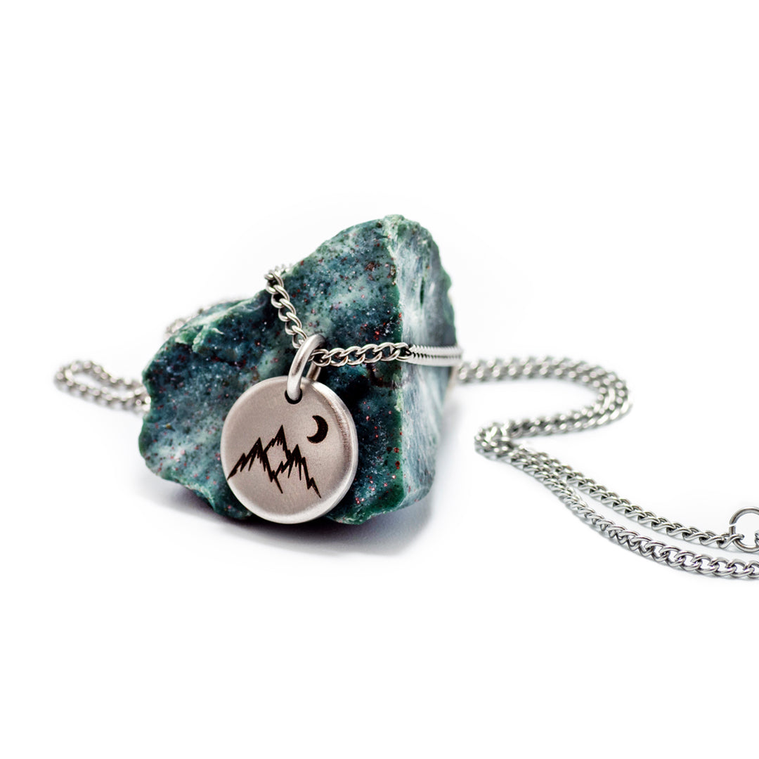 Moonrise Over Mountains - Silver Edition Necklace
