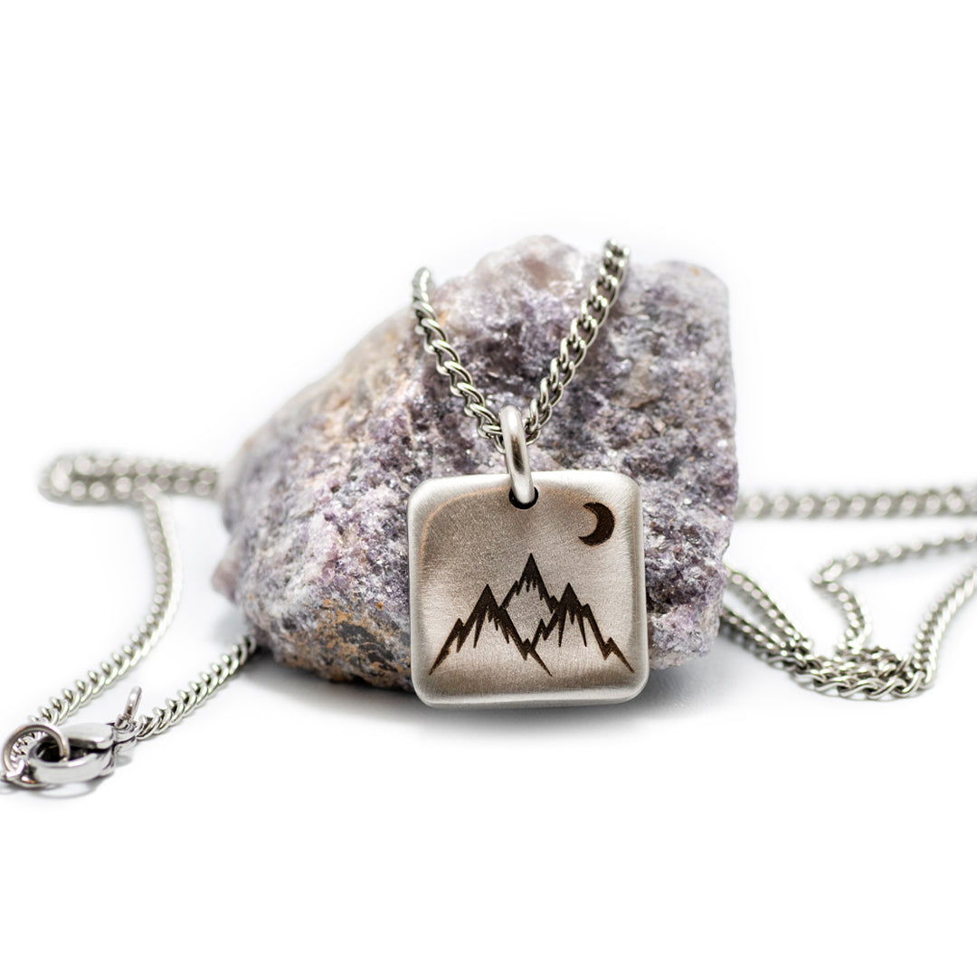 Moonrise over Mountains -  Silver Edition Necklace