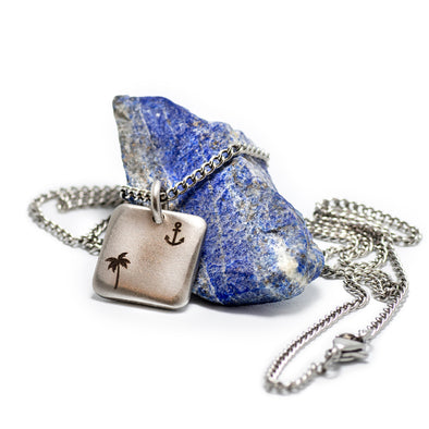 The Palm Anchor Silver Necklace
