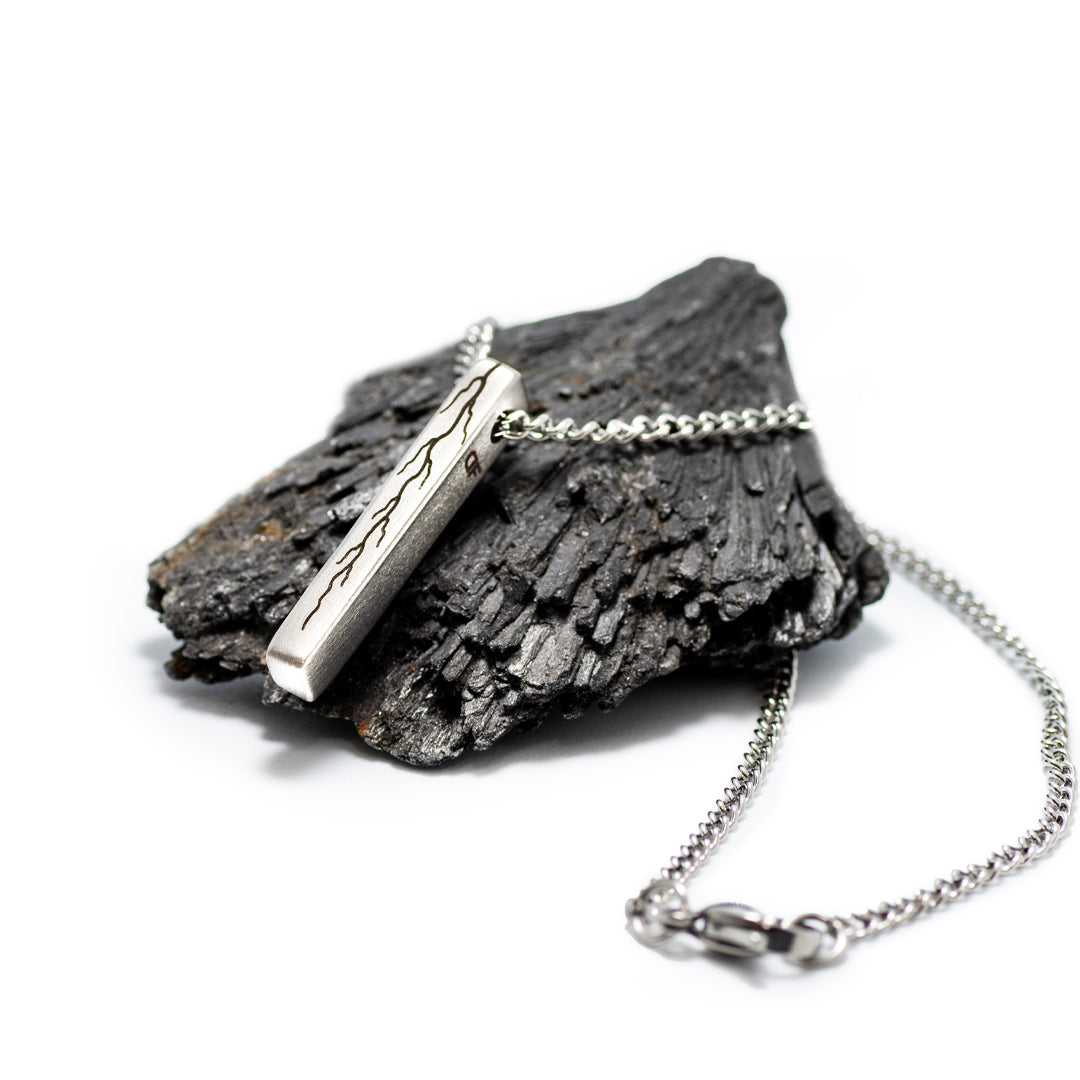 Lightning Strike Short Bar - Silver Edition Necklace