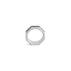 Two Line Engrave Octagon Ring