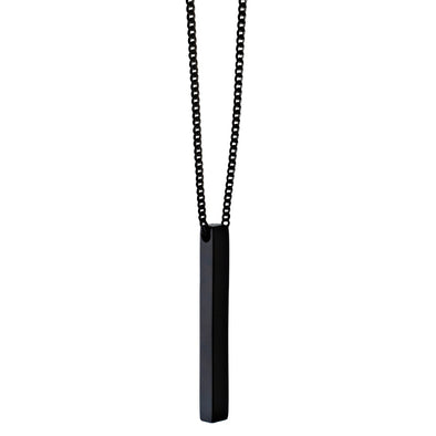 Black Long Bar Necklace