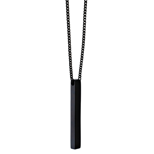 Black Long Bar Necklace
