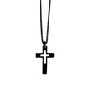 Black Hollow Cross Black Necklace