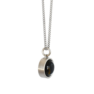 Black Tigers Eye Gem Stone Cased Necklace