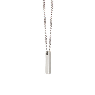 Brushed Steel Bar Necklace