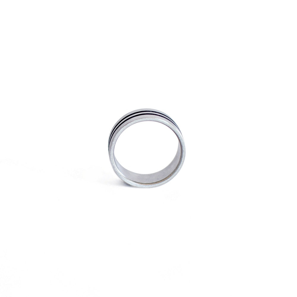 Two Line Classic Band - Silver Edition Ring
